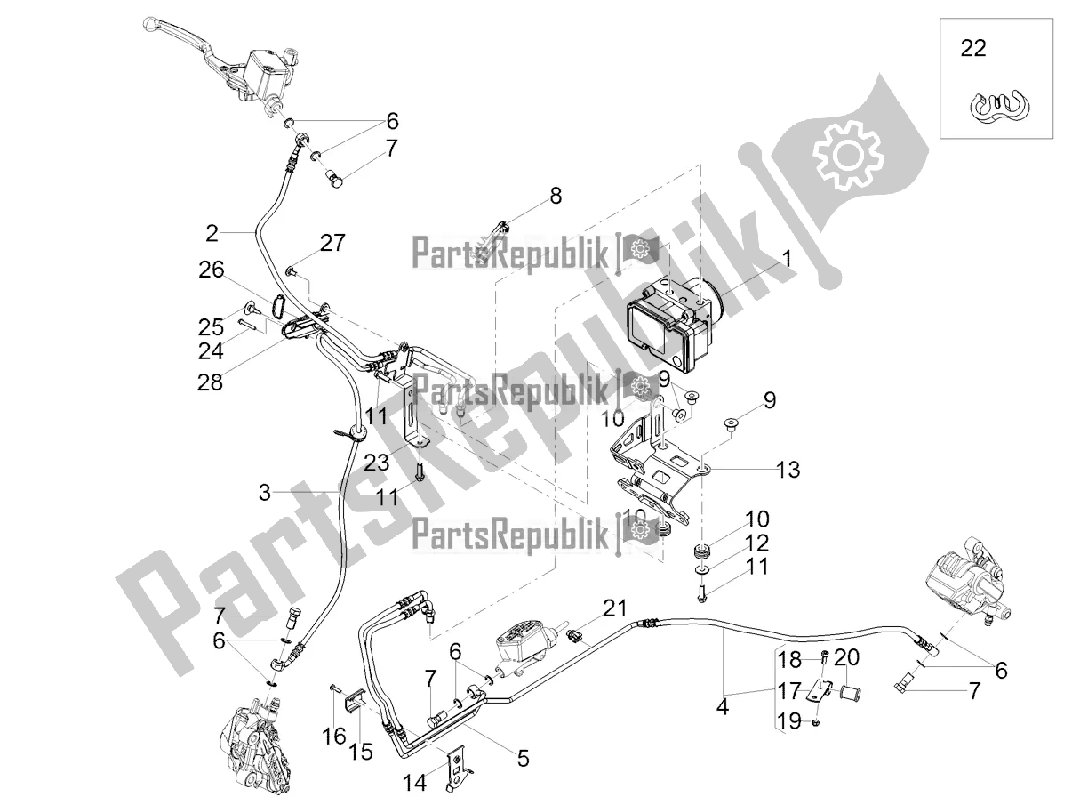 Toutes les pièces pour le Système De Freinage Abs du Moto-Guzzi V7 III Rough 750 ABS USA 2018