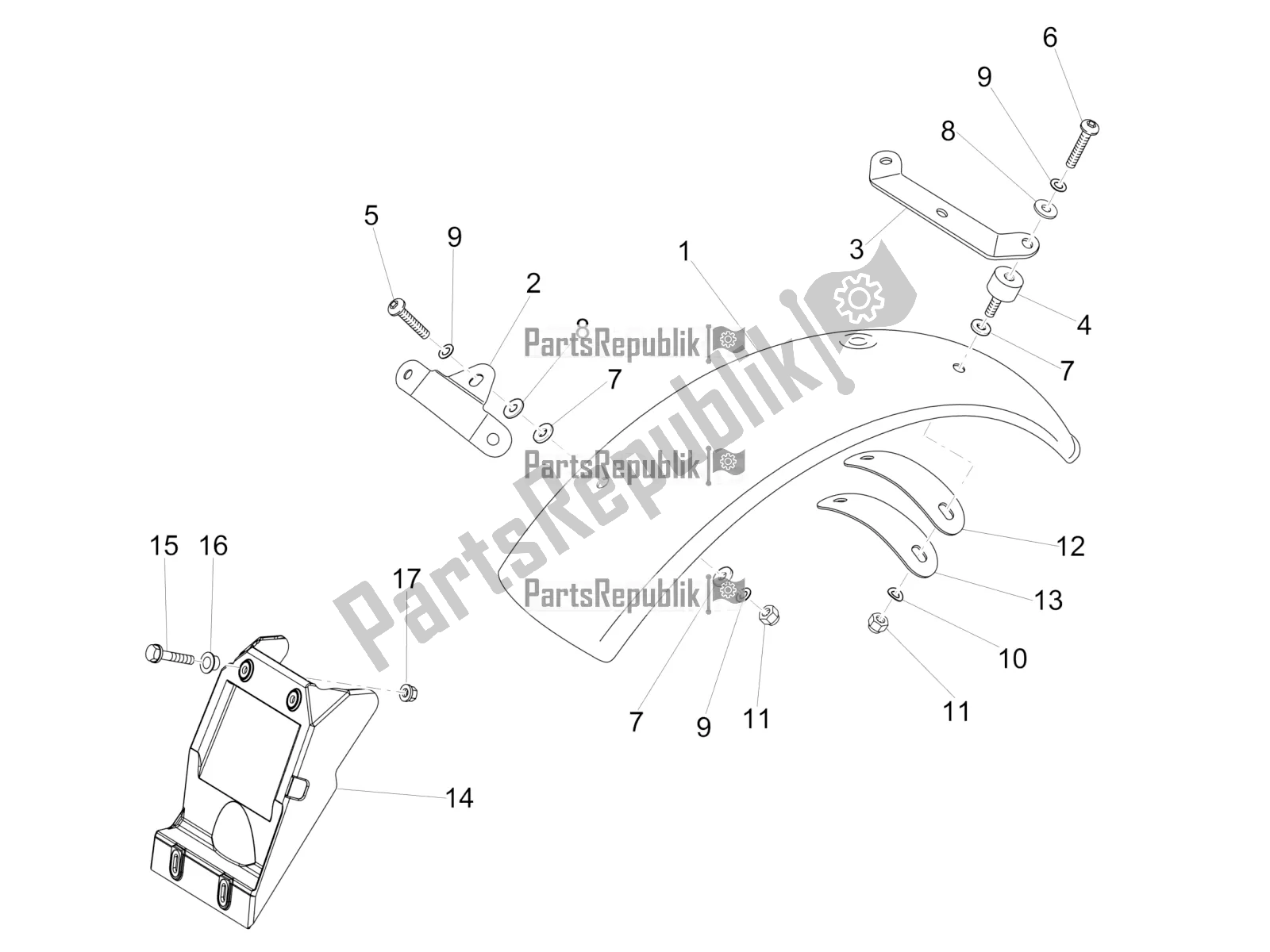 Toutes les pièces pour le Garde-boue Arrière du Moto-Guzzi V7 III Rough 750 ABS USA 2018