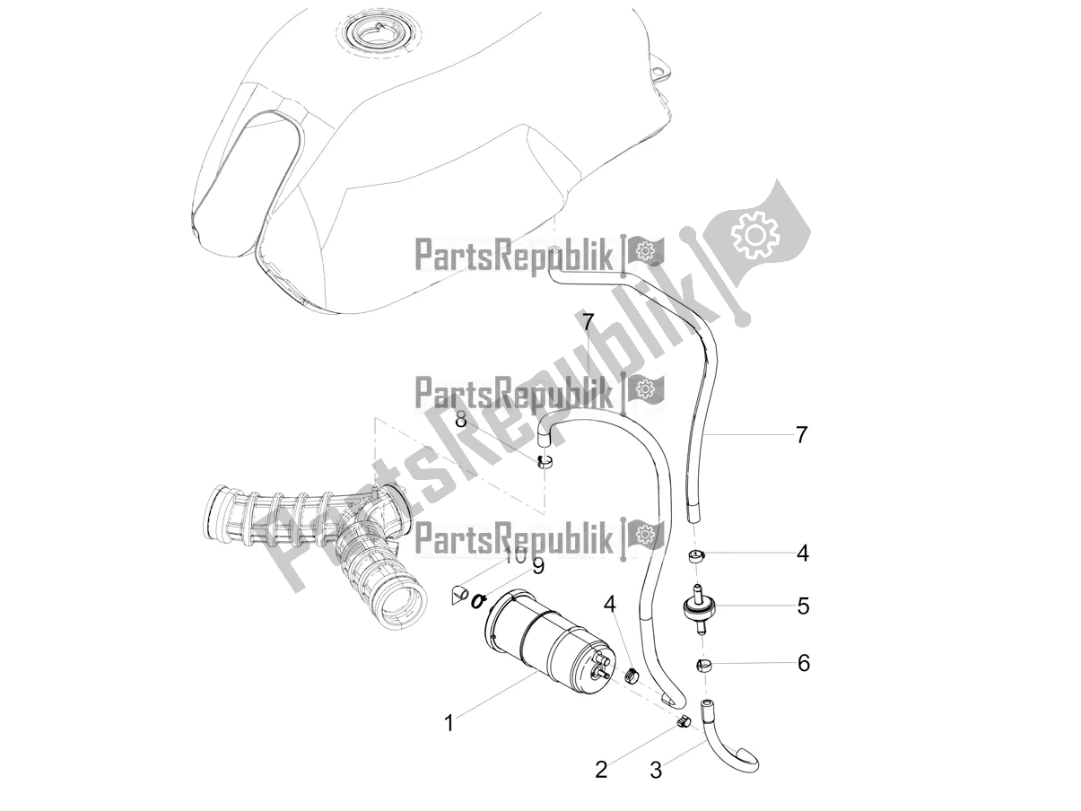 Tutte le parti per il Sistema Di Recupero Del Vapore Di Combustibile del Moto-Guzzi V7 III Rough 750 ABS USA 2019