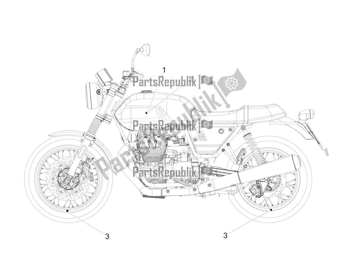 Toutes les pièces pour le Décalque du Moto-Guzzi V7 III Rough 750 Apac 2018