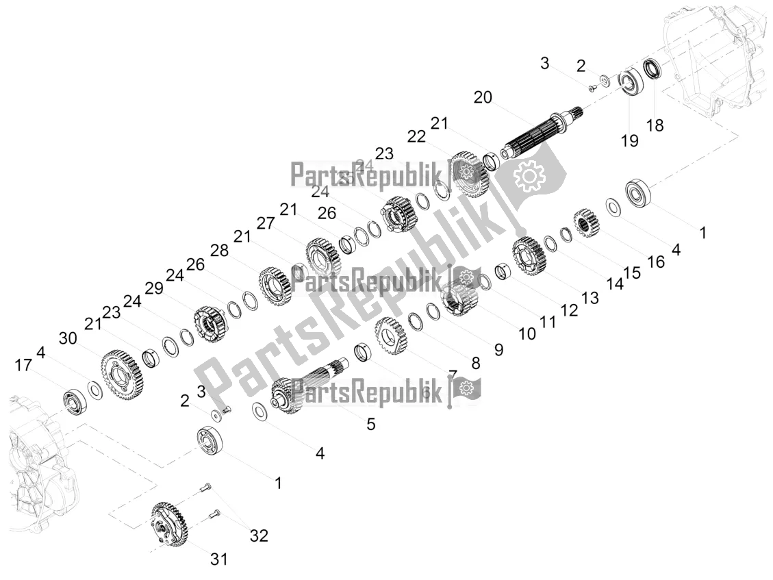 Toutes les pièces pour le Réducteur - Engrenage du Moto-Guzzi V7 III Rough 750 Apac 2018