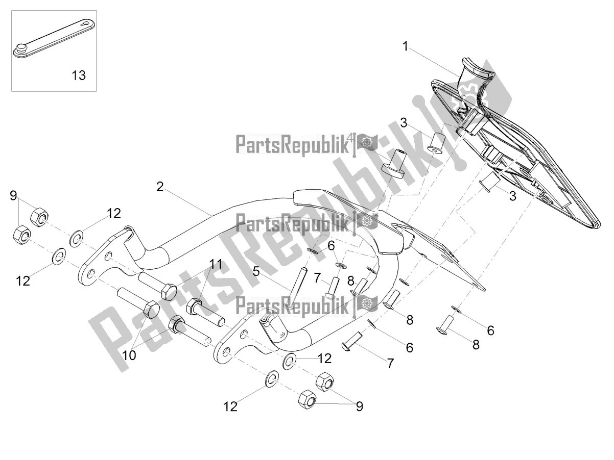 Alle onderdelen voor de Achterlichaam van de Moto-Guzzi V7 III Rough 750 Apac 2018