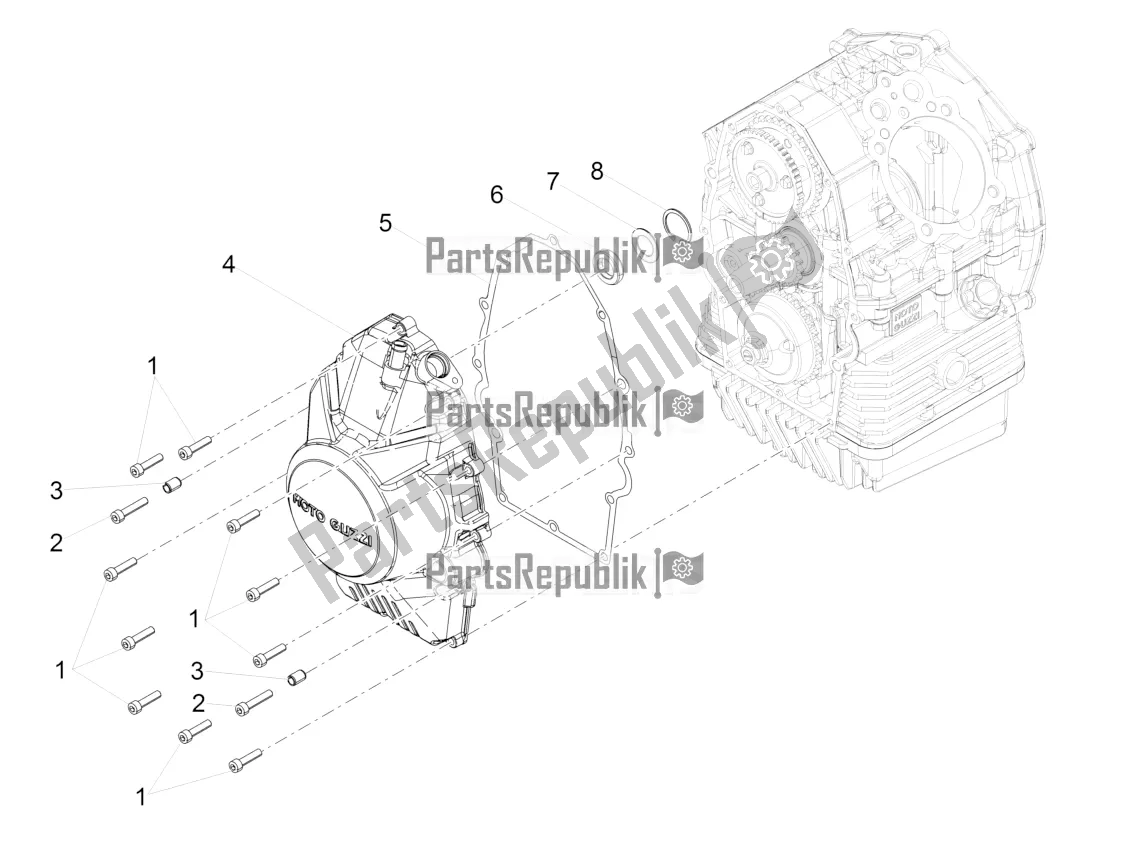 Tutte le parti per il Coperchio Del Volano del Moto-Guzzi V7 III Rough 750 Apac 2019