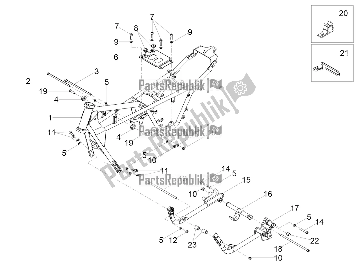 Toutes les pièces pour le Cadre du Moto-Guzzi V7 III Rough 750 Apac 2019