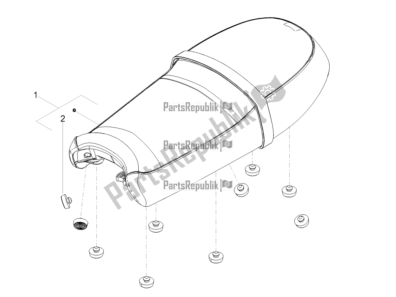 All parts for the Saddle of the Moto-Guzzi V7 III Rough 750 Apac 2019