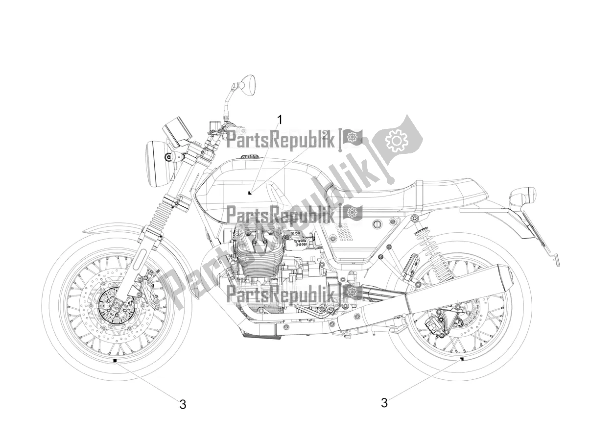 Tutte le parti per il Decalcomania del Moto-Guzzi V7 III Rough 750 Apac 2020