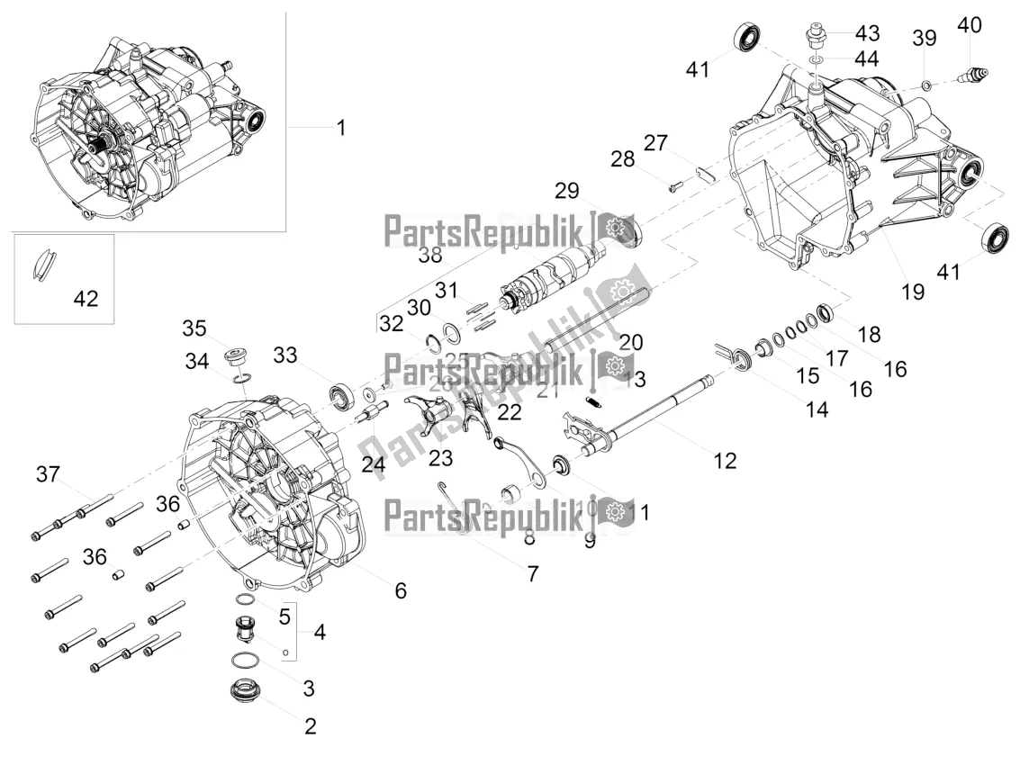 Tutte le parti per il Scatola Del Cambio / Selettore / Cambio del Moto-Guzzi V7 III Rough 750 Apac 2020