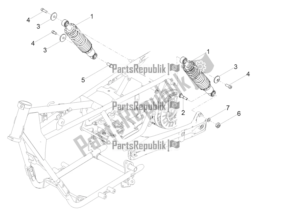 Alle onderdelen voor de Schokdemper van de Moto-Guzzi V7 III Rough 750 Apac 2020