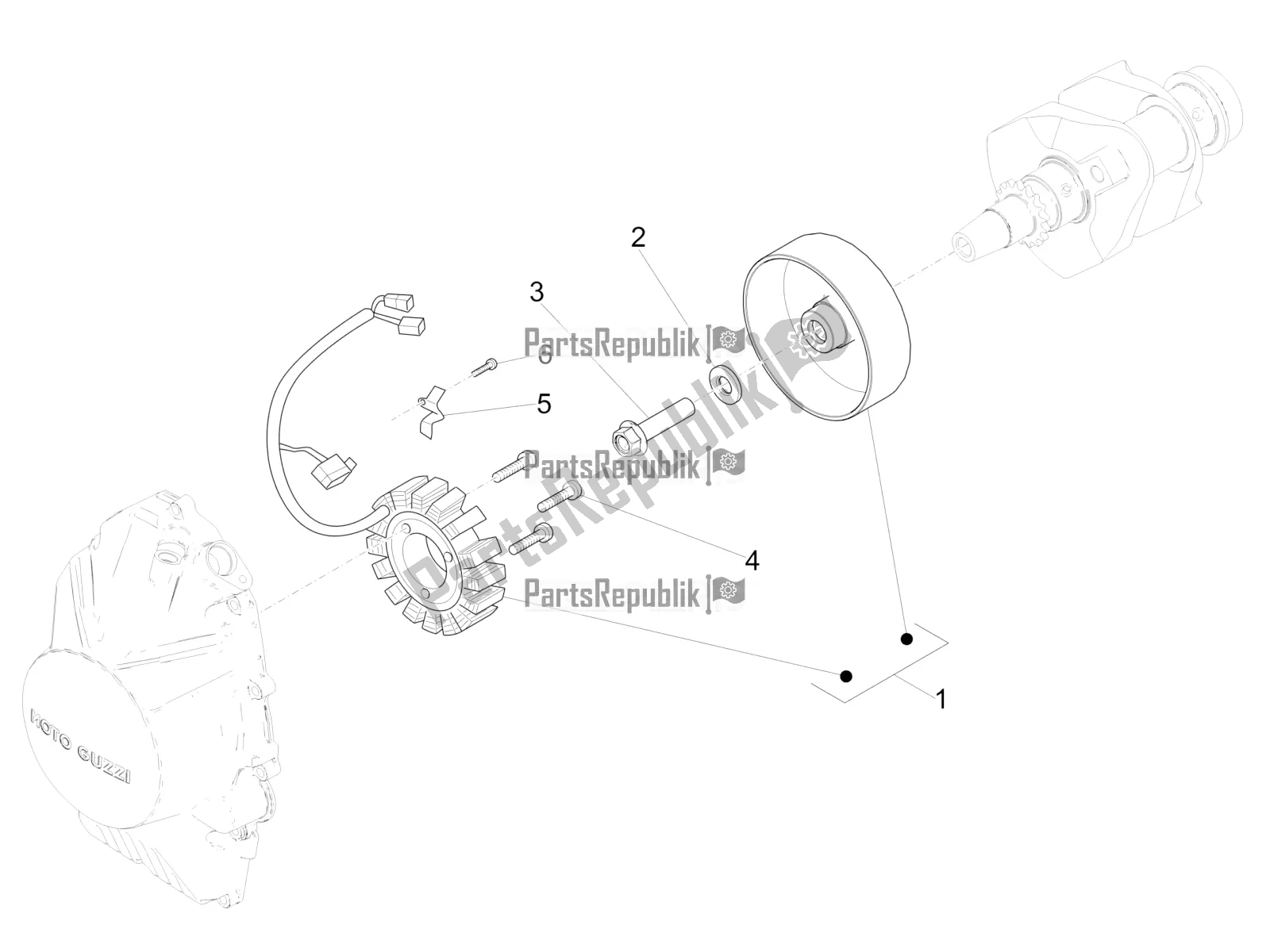 Toutes les pièces pour le Unité Magnéto Assy / Allumage Cdi du Moto-Guzzi V7 III Rough 750 Apac 2021