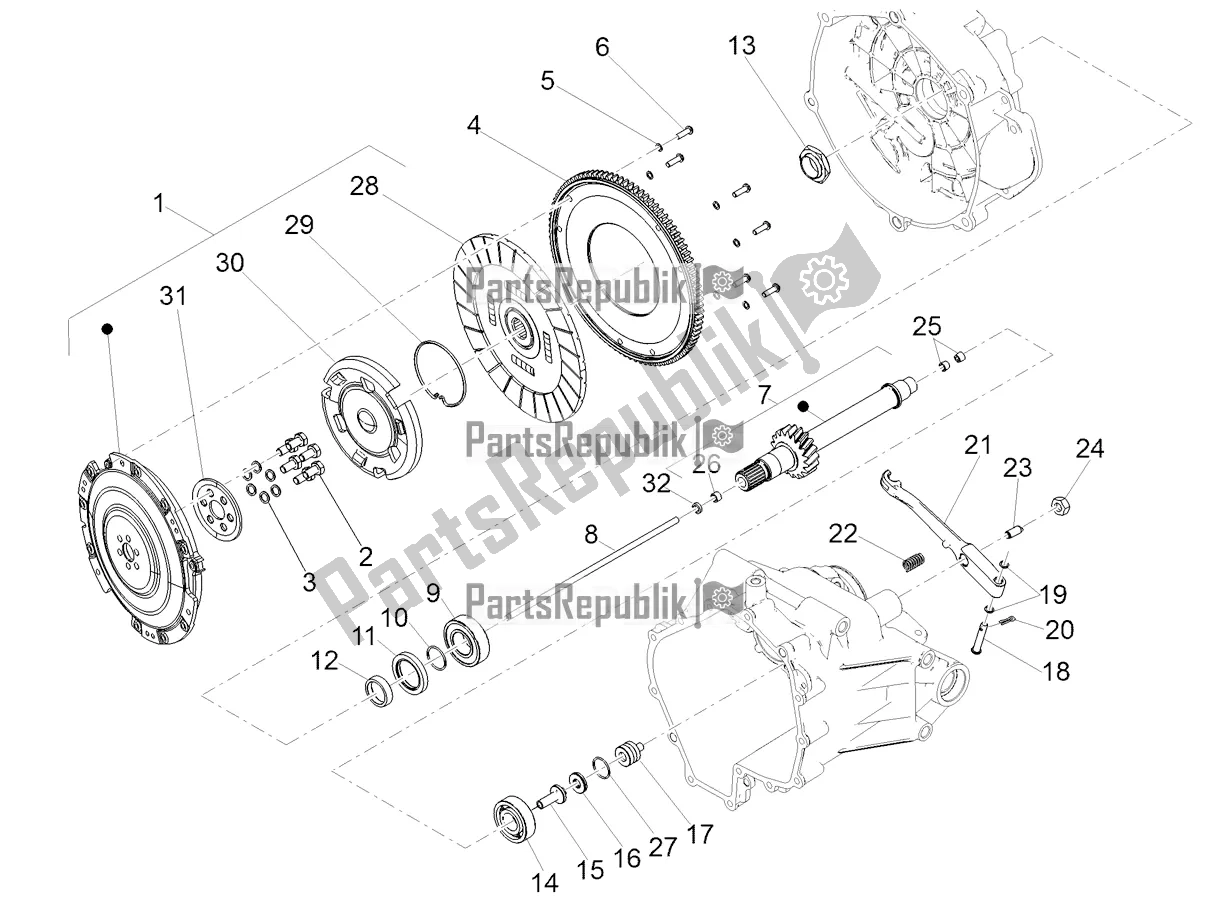 All parts for the Clutch of the Moto-Guzzi V7 III Rough 750 Apac 2021