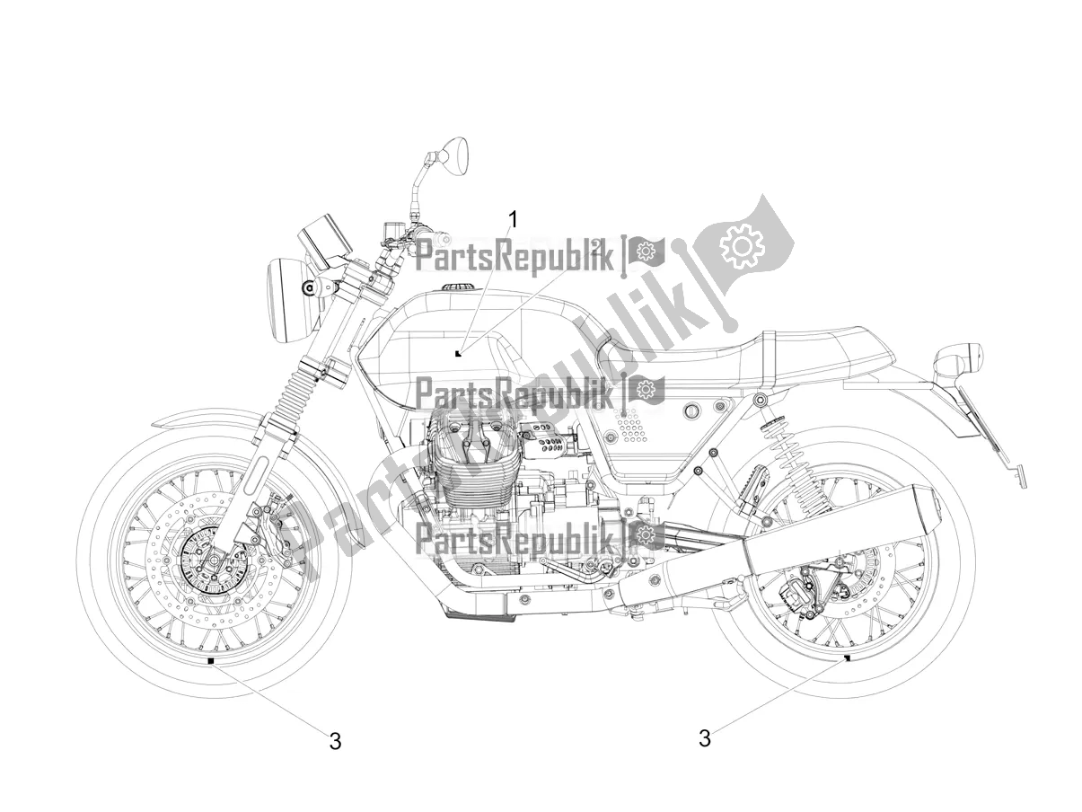 Toutes les pièces pour le Décalque du Moto-Guzzi V7 III Rough 750 Apac 2021