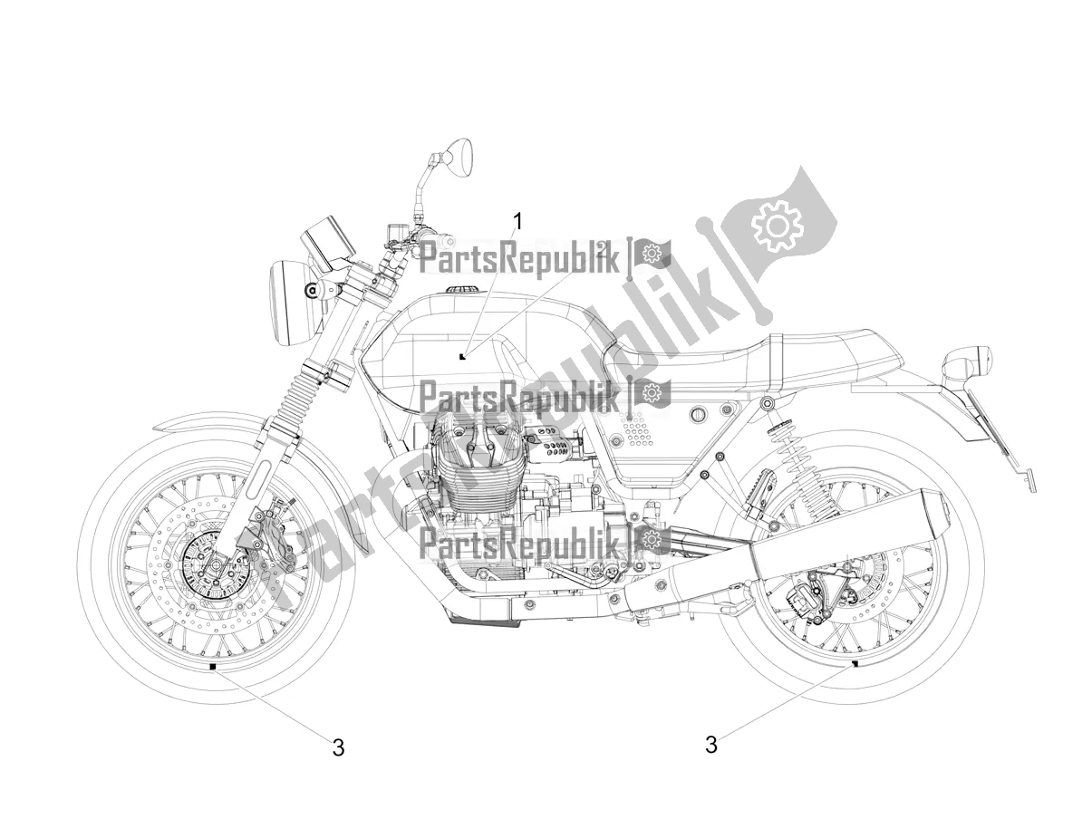 Toutes les pièces pour le Décalque du Moto-Guzzi V7 III Rough 750 Apac 2021