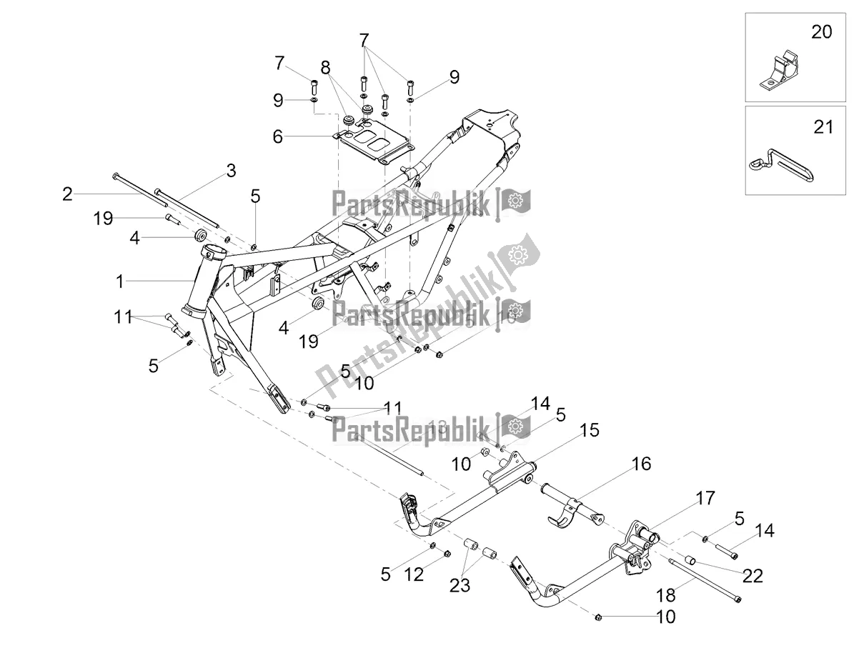 Tutte le parti per il Telaio del Moto-Guzzi V7 III Rough 750 Apac 2021