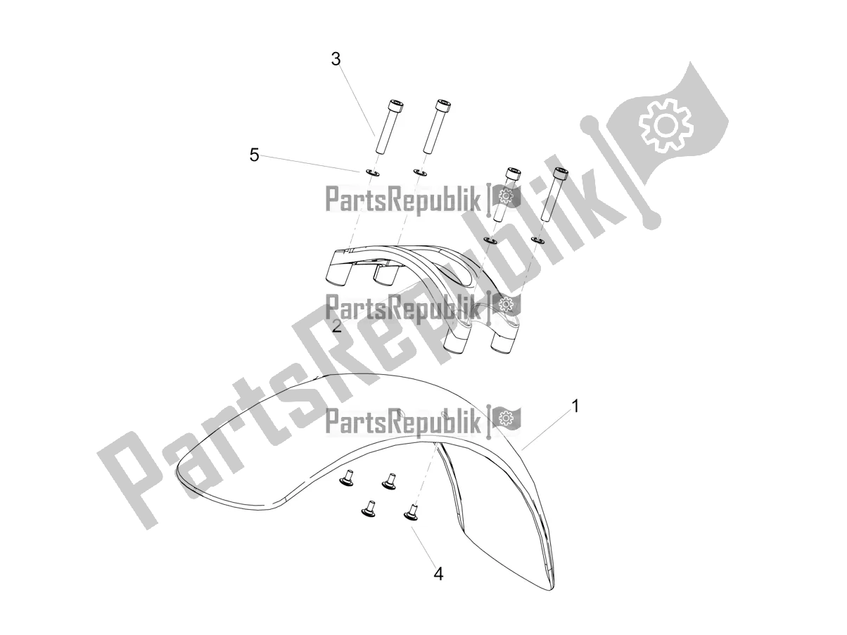 Toutes les pièces pour le Montant-garde-boue Avant du Moto-Guzzi V7 III Rough 750 Apac 2021