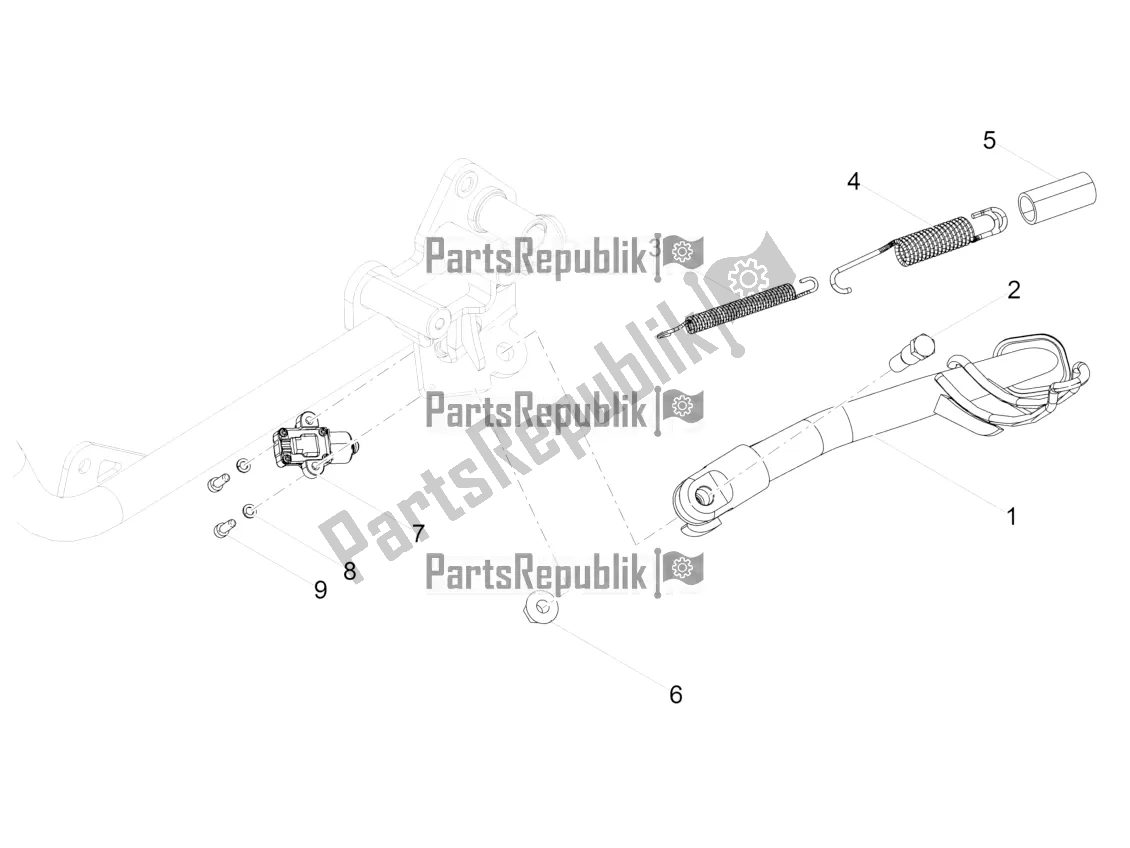 Todas las partes para Soporte Central de Moto-Guzzi V7 III Rough 750 USA 2020