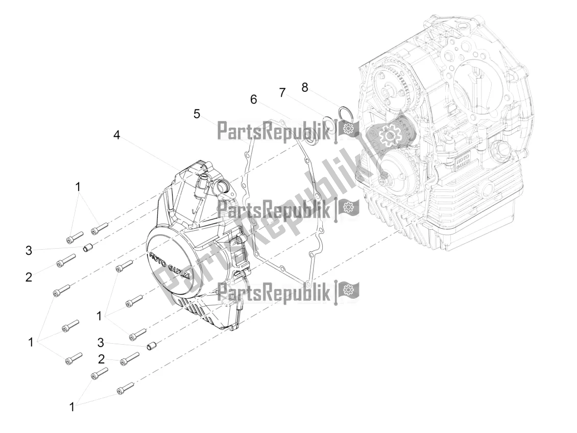 Tutte le parti per il Coperchio Del Volano del Moto-Guzzi V7 III Rough 750 USA 2020