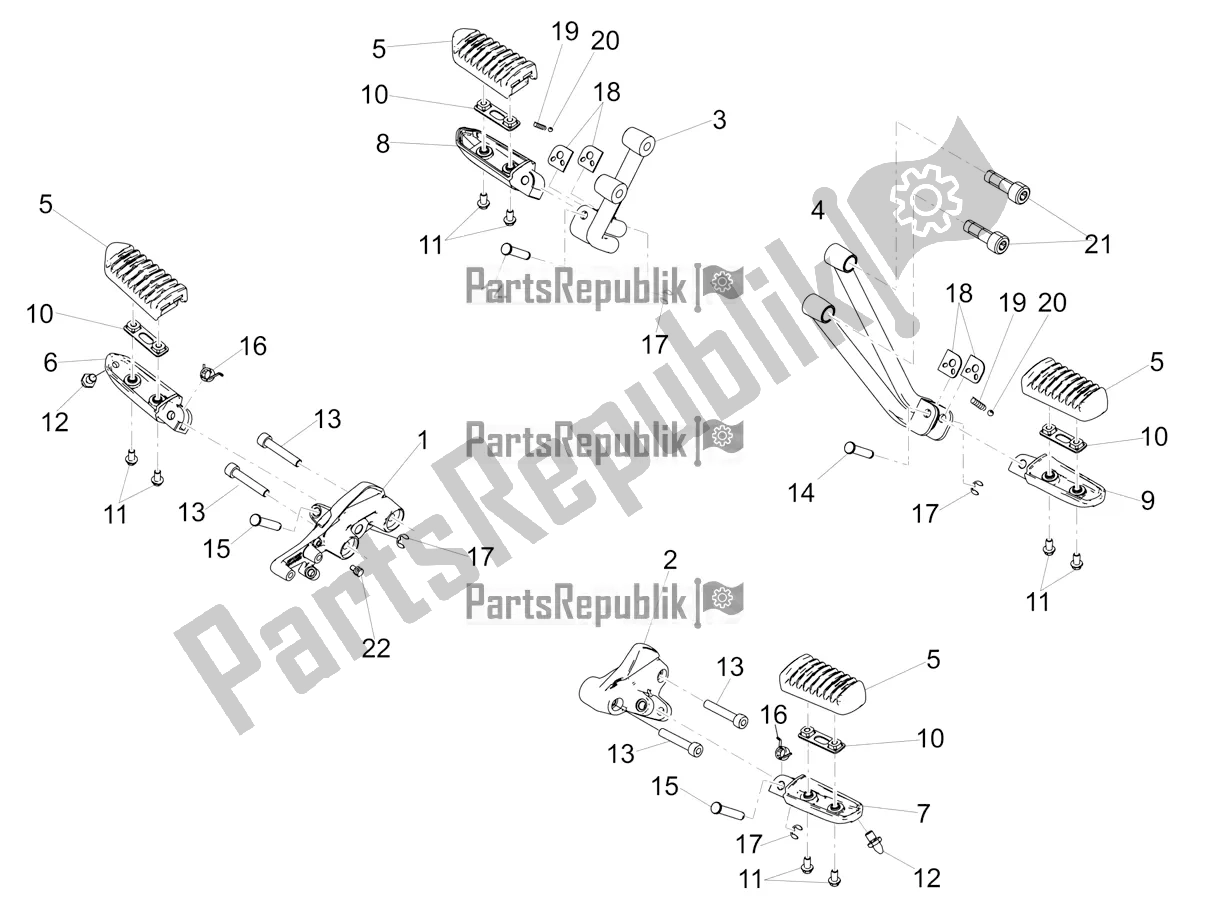 Tutte le parti per il Poggiapiedi del Moto-Guzzi V7 III Rough 750 USA 2020