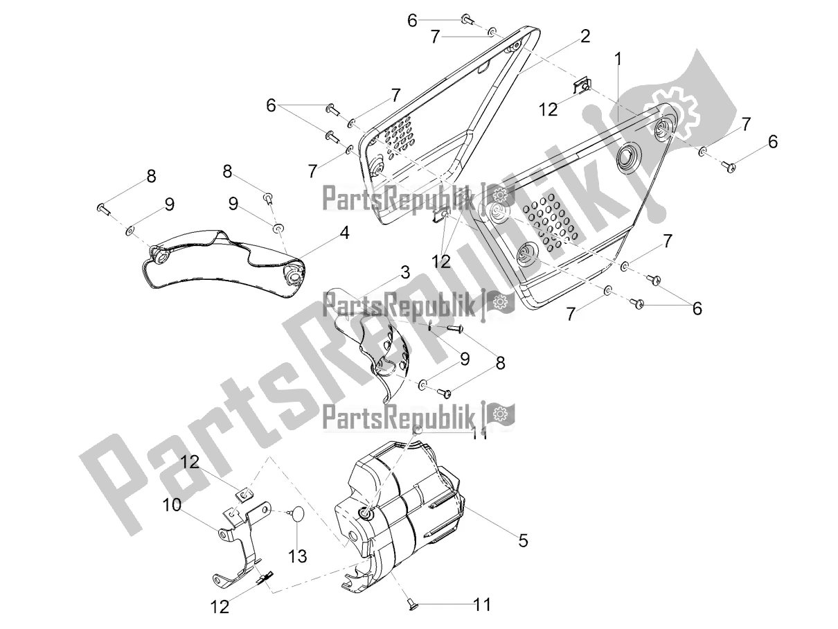 Todas as partes de Corpo Central do Moto-Guzzi V7 III Rough 750 USA 2021