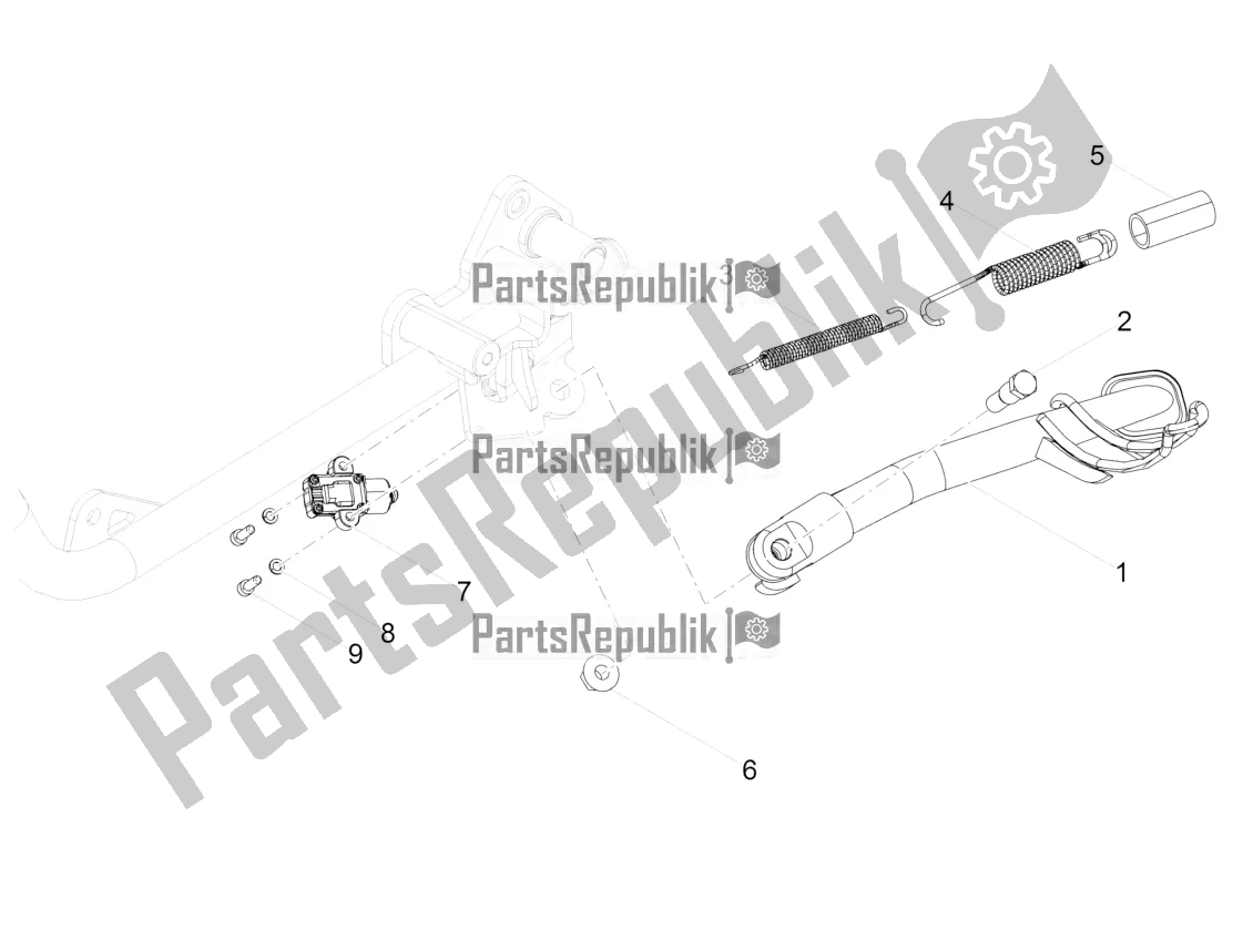 Toutes les pièces pour le Béquille Centrale du Moto-Guzzi V7 III Rough 750 USA 2021