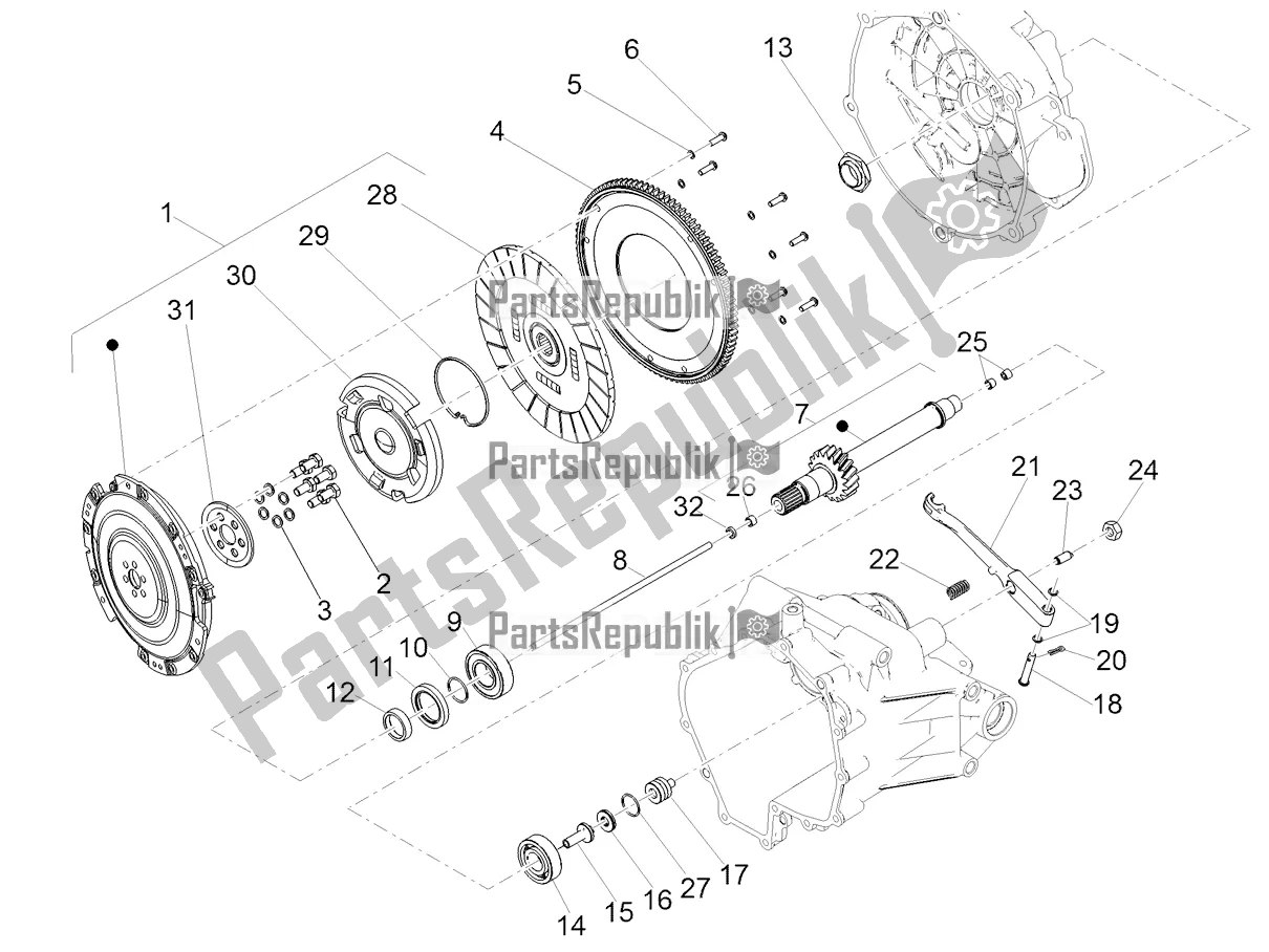 Toutes les pièces pour le Embrayage du Moto-Guzzi V7 III Rough 750 USA 2021