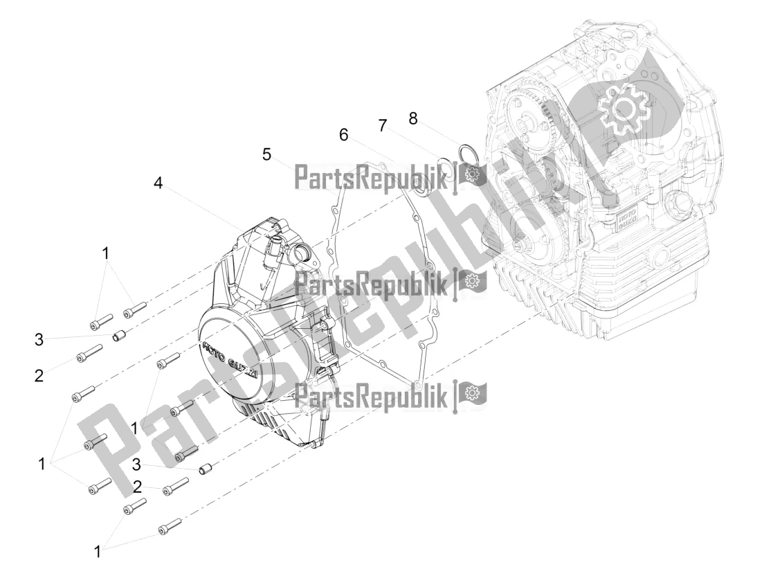 Todas as partes de Tampa Do Volante do Moto-Guzzi V7 III Rough 750 USA 2021