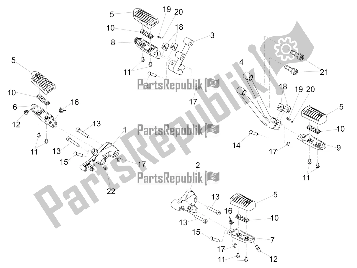 Toutes les pièces pour le Repose-pieds du Moto-Guzzi V7 III Rough 750 USA 2021