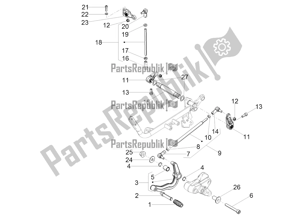 All parts for the Gear Lever of the Moto-Guzzi V7 III Rough 750 USA 2021