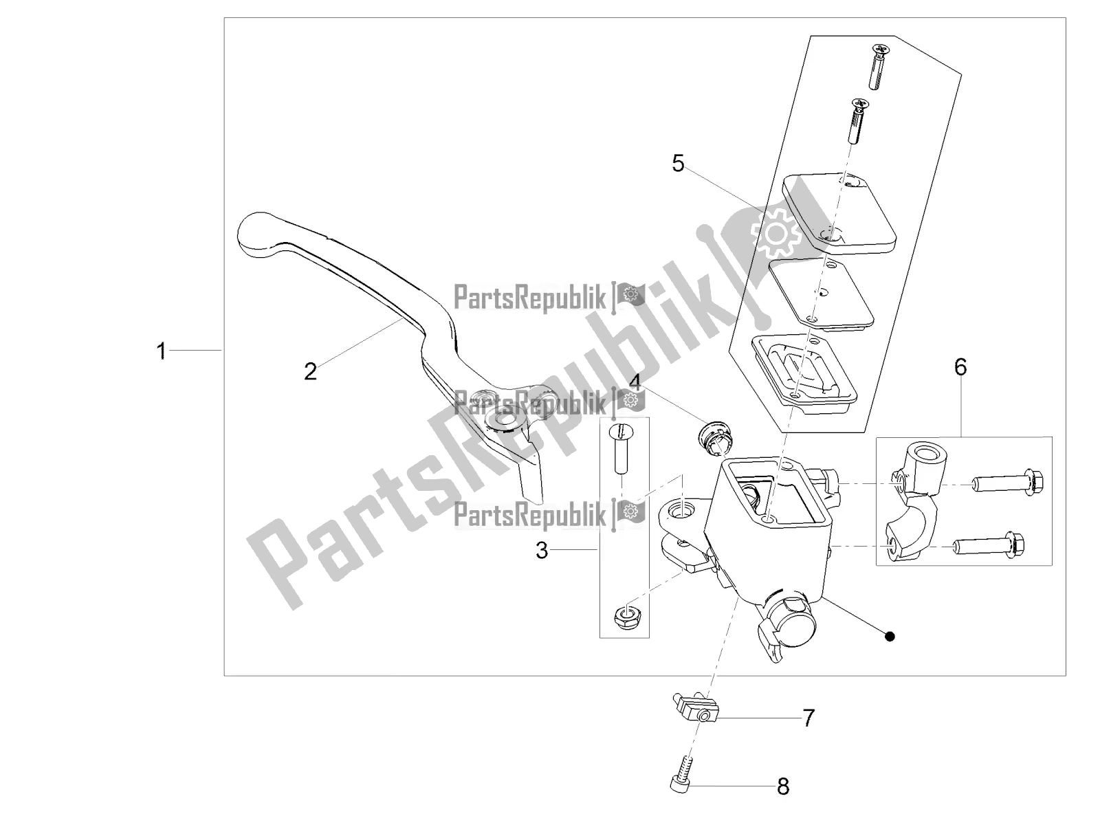 Tutte le parti per il Pompa Freno Anteriore del Moto-Guzzi V7 III Special 750 2020