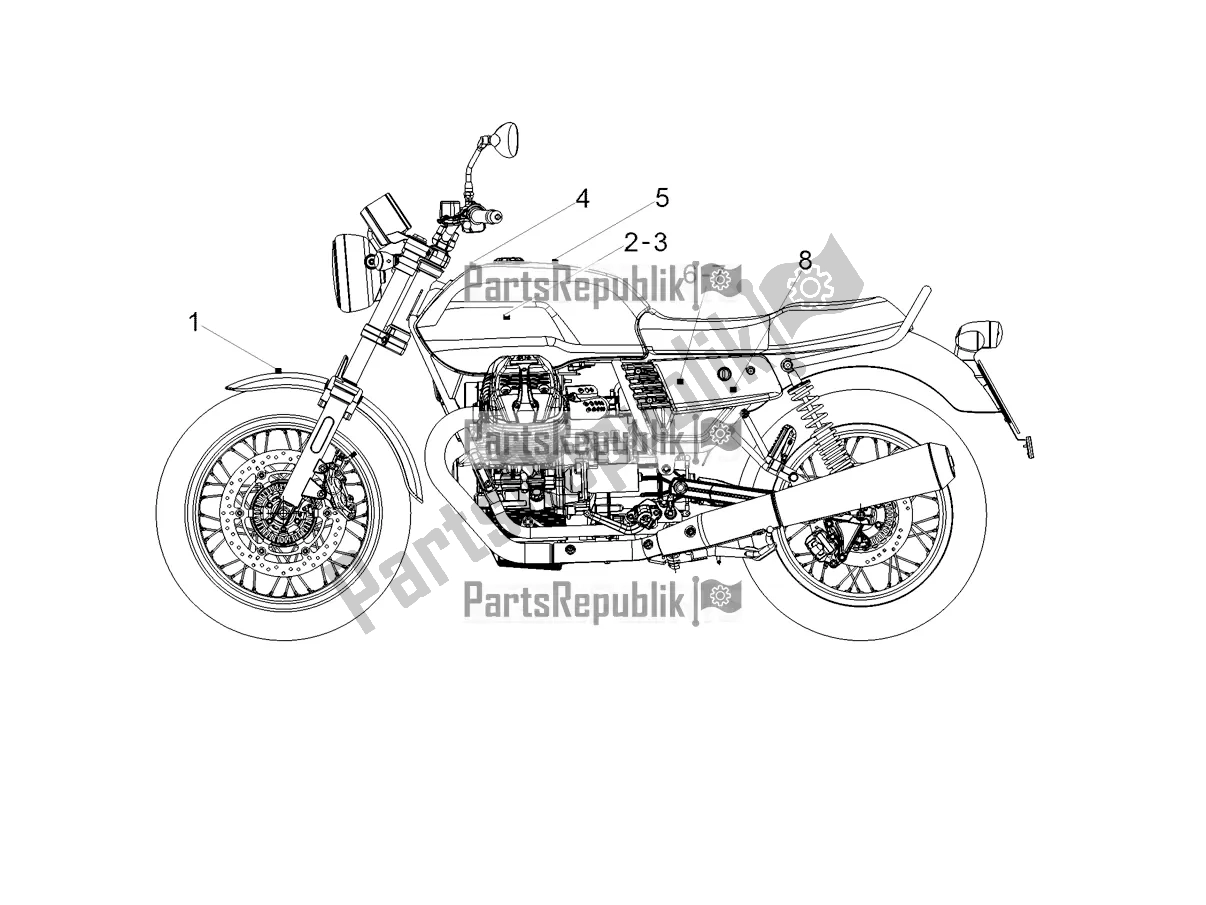 All parts for the Decal of the Moto-Guzzi V7 III Special 750 2021