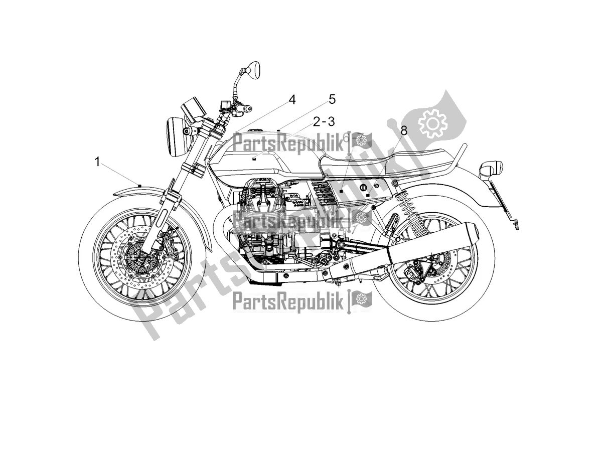 All parts for the Decal of the Moto-Guzzi V7 III Special 750 2021