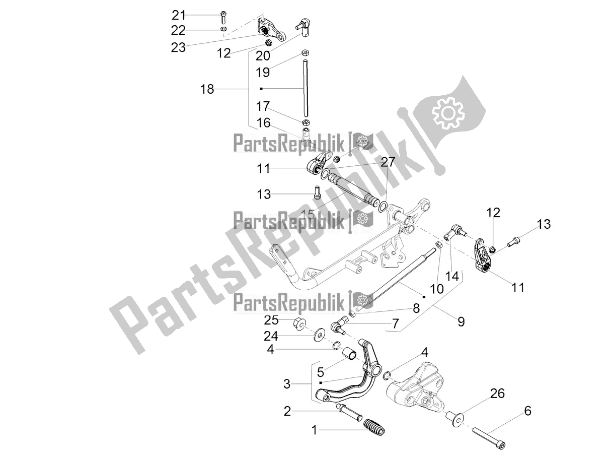 All parts for the Gear Lever of the Moto-Guzzi V7 III Special 750 2021