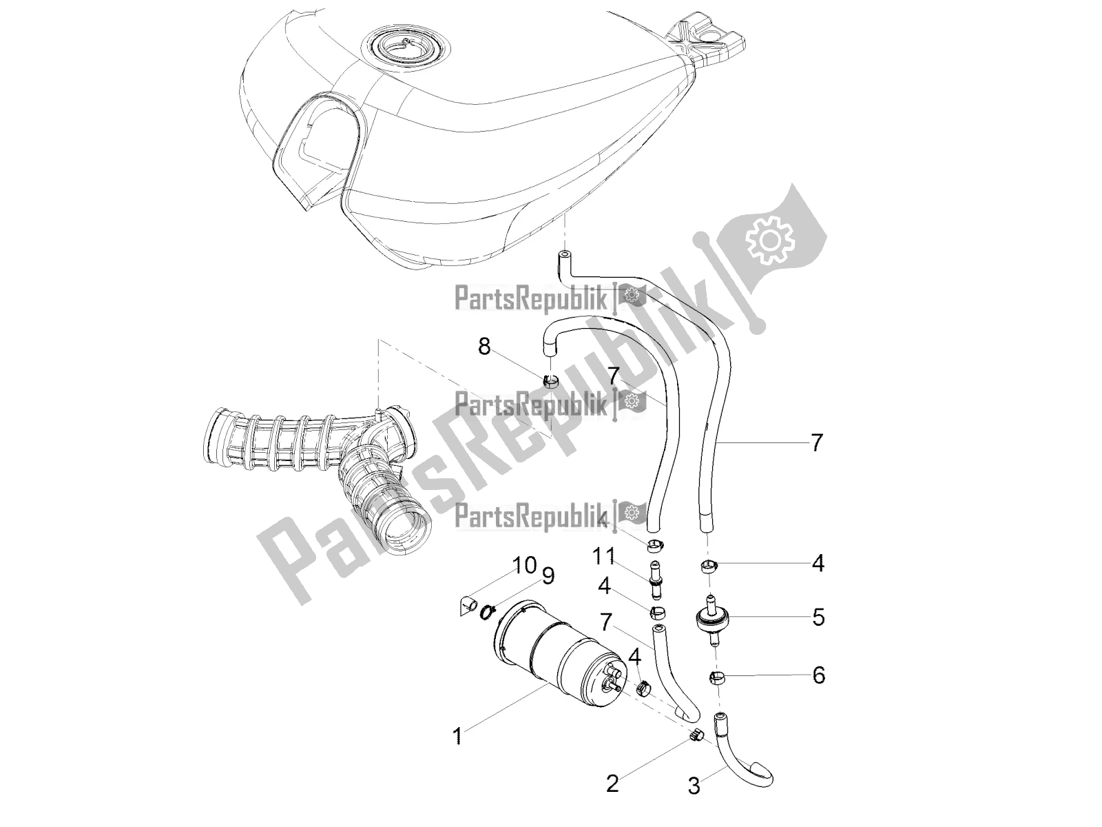 Toutes les pièces pour le Système De Récupération De Vapeur De Carburant du Moto-Guzzi V7 III Special 750 ABS 2018