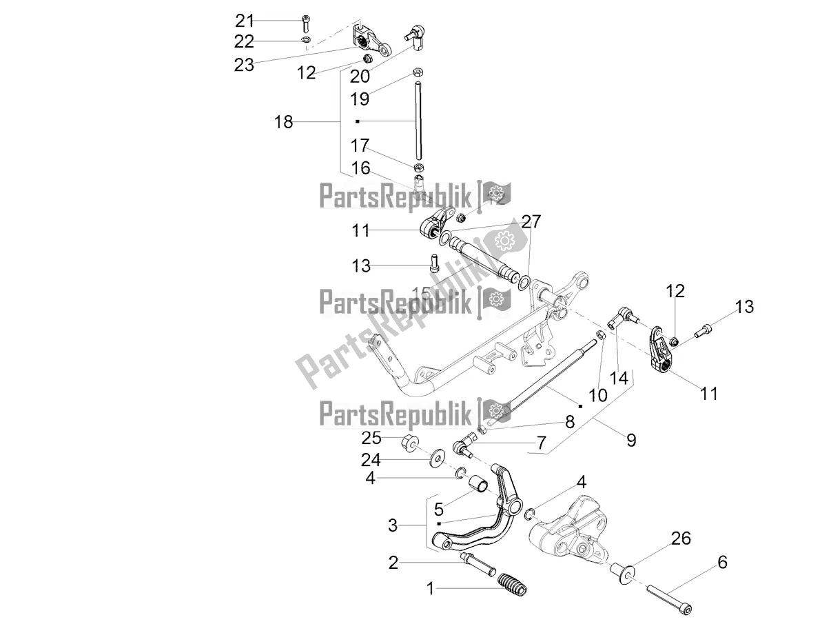 All parts for the Gear Lever of the Moto-Guzzi V7 III Special 750 ABS 2018