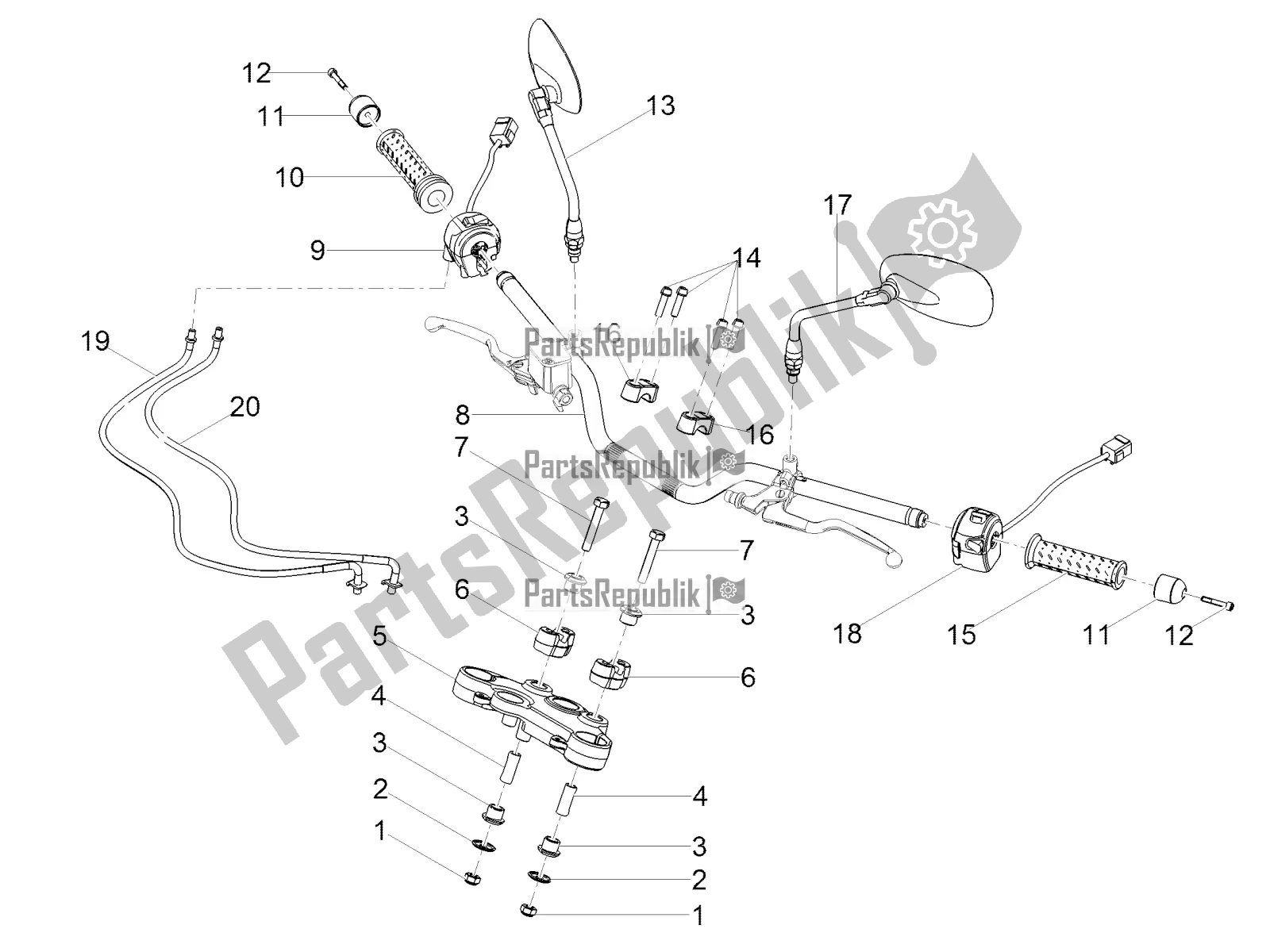 Toutes les pièces pour le Guidon - Commandes du Moto-Guzzi V7 III Special 750 ABS 2018