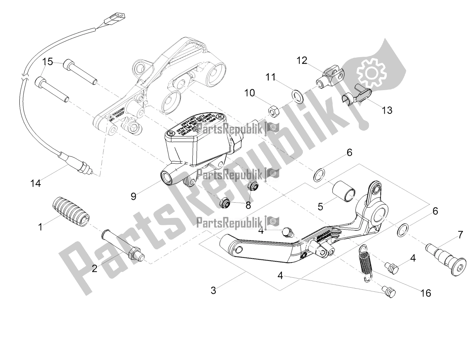 Tutte le parti per il Pompa Freno Posteriore del Moto-Guzzi V7 III Special 750 ABS 2018