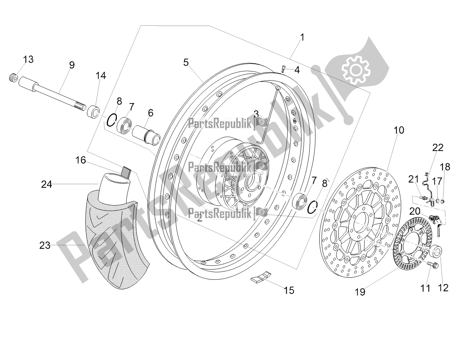 Todas las partes para Rueda Delantera de Moto-Guzzi V7 III Special 750 ABS 2019