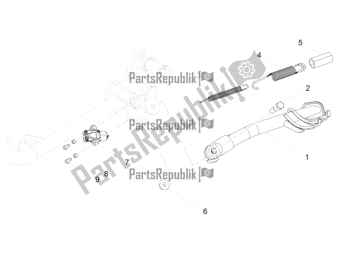 Toutes les pièces pour le Béquille Centrale du Moto-Guzzi V7 III Special 750 ABS USA 2017