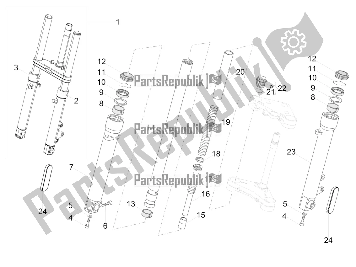 Toutes les pièces pour le Fourche Avant Kaifa du Moto-Guzzi V7 III Special 750 ABS USA 2017