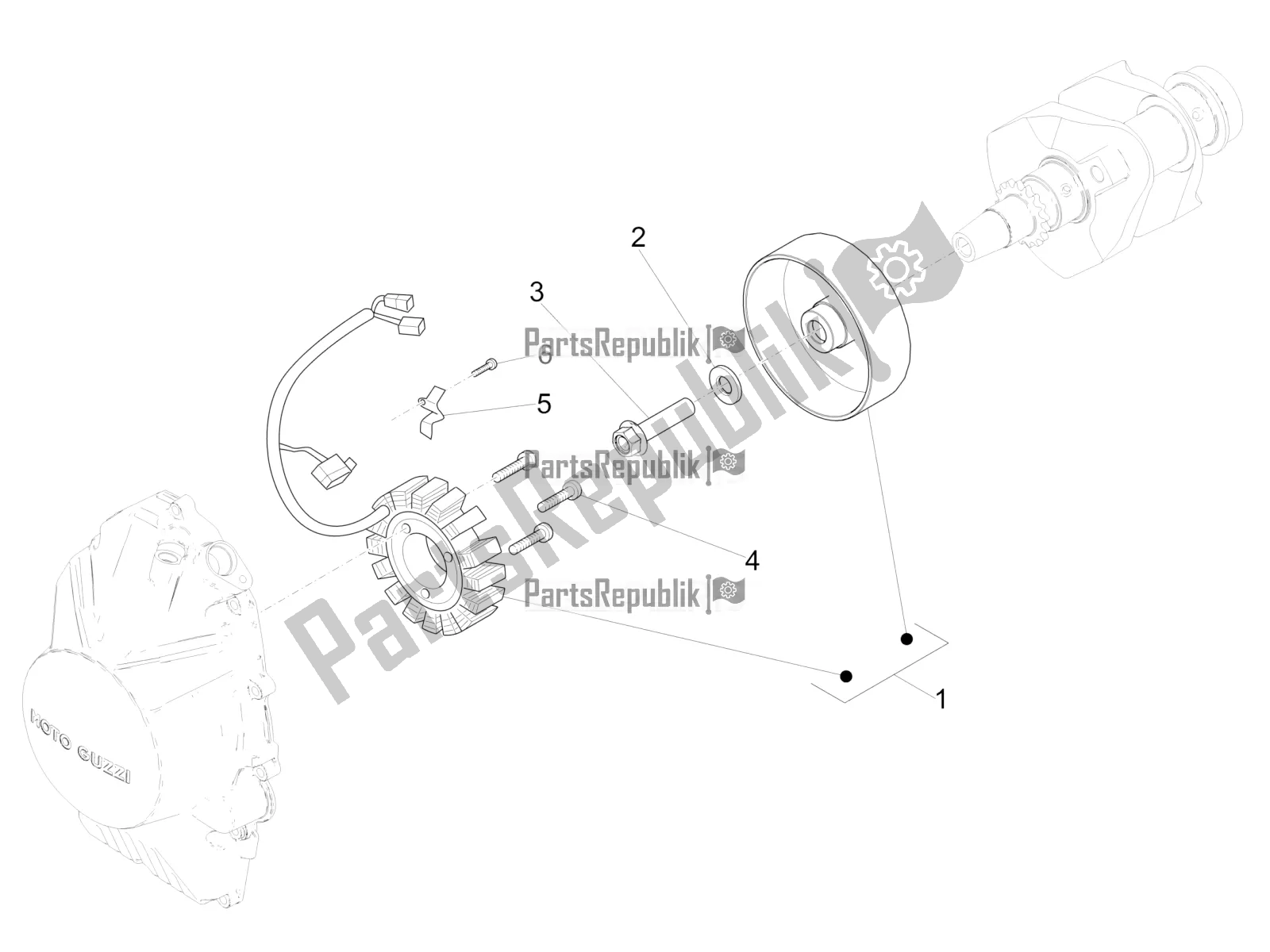 Tutte le parti per il Cdi Magneto Assy / Unità Di Accensione del Moto-Guzzi V7 III Special 750 ABS USA 2018