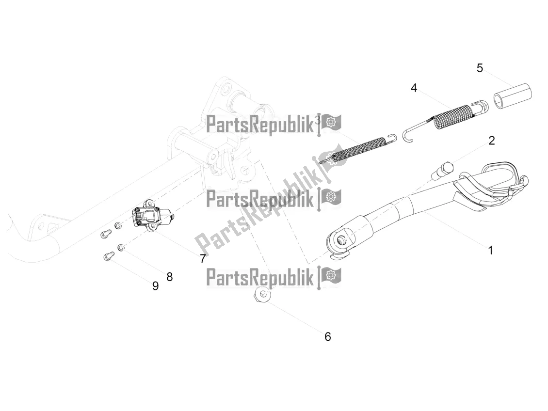 Tutte le parti per il Cavalletto Centrale del Moto-Guzzi V7 III Special 750 ABS USA 2018