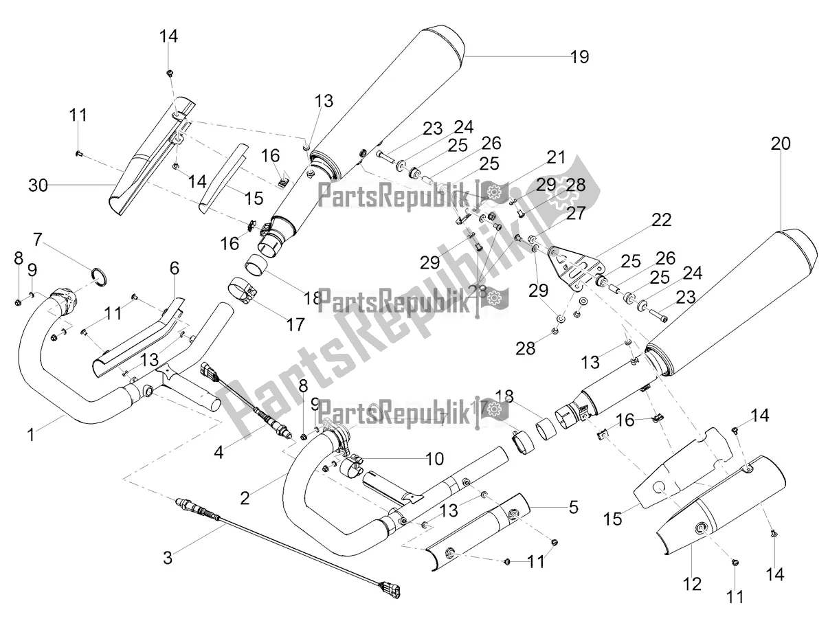 All parts for the Exhaust Pipe of the Moto-Guzzi V7 III Special 750 ABS USA 2018