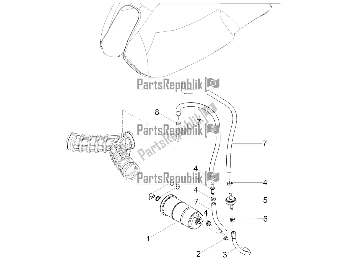 Toutes les pièces pour le Système De Récupération De Vapeur De Carburant du Moto-Guzzi V7 III Special 750 ABS USA 2018