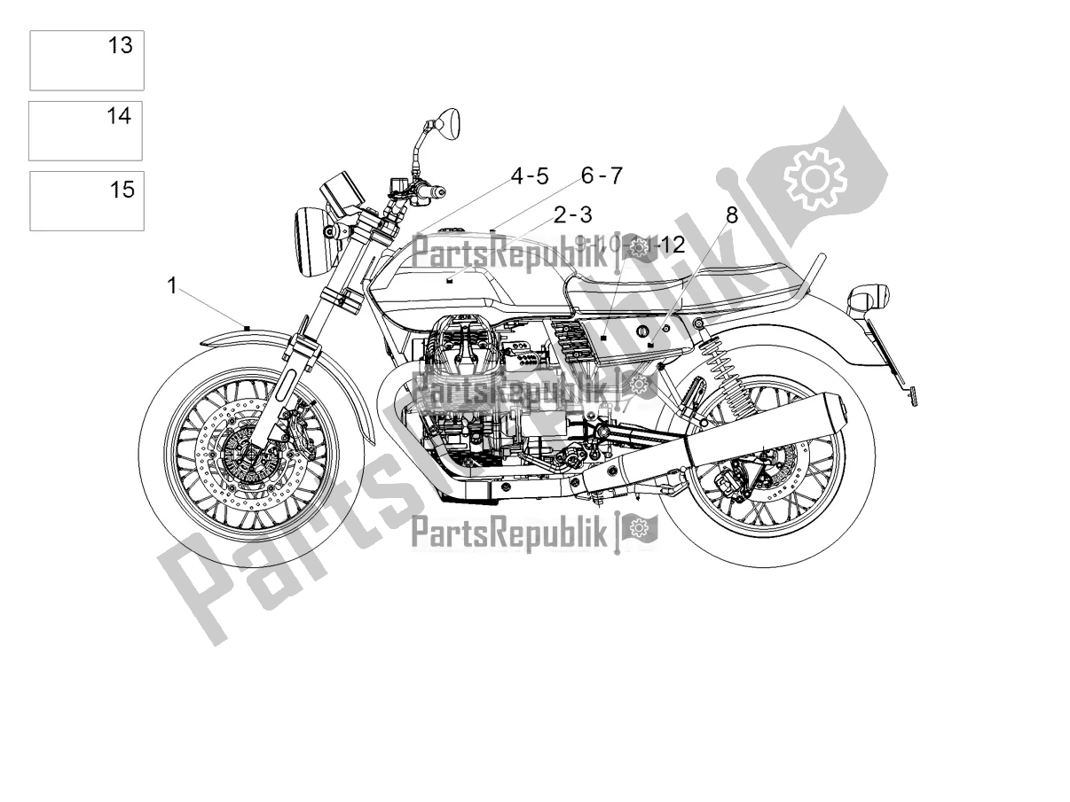 Todas las partes para Etiqueta de Moto-Guzzi V7 III Special 750 ABS USA 2019