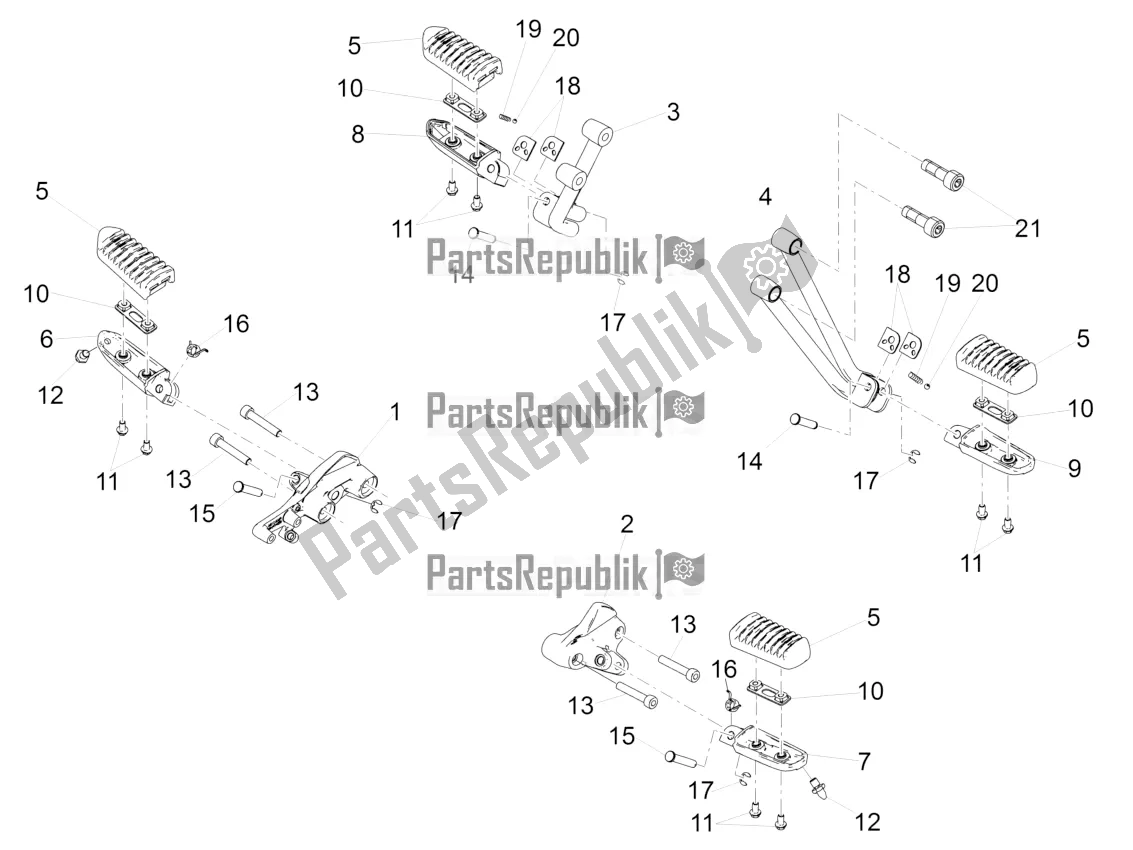 All parts for the Foot Rests of the Moto-Guzzi V7 III Special 750 ABS USA 2019