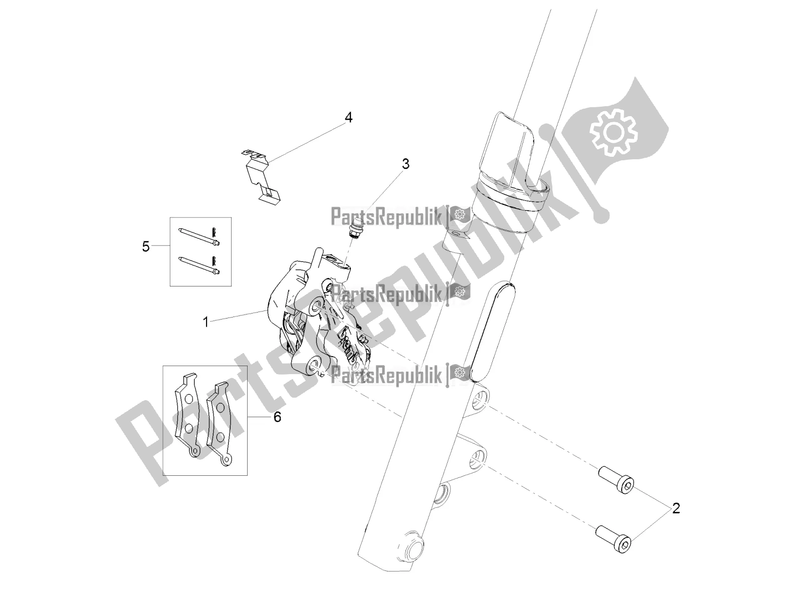 Todas las partes para Pinza De Freno Delantero de Moto-Guzzi V7 III Special 750 ABS USA 2019