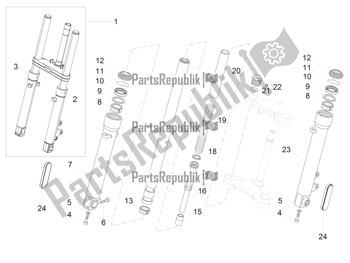 All parts for the Front Fork Kaifa of the Moto-Guzzi V7 III Special 750 ABS USA 2019
