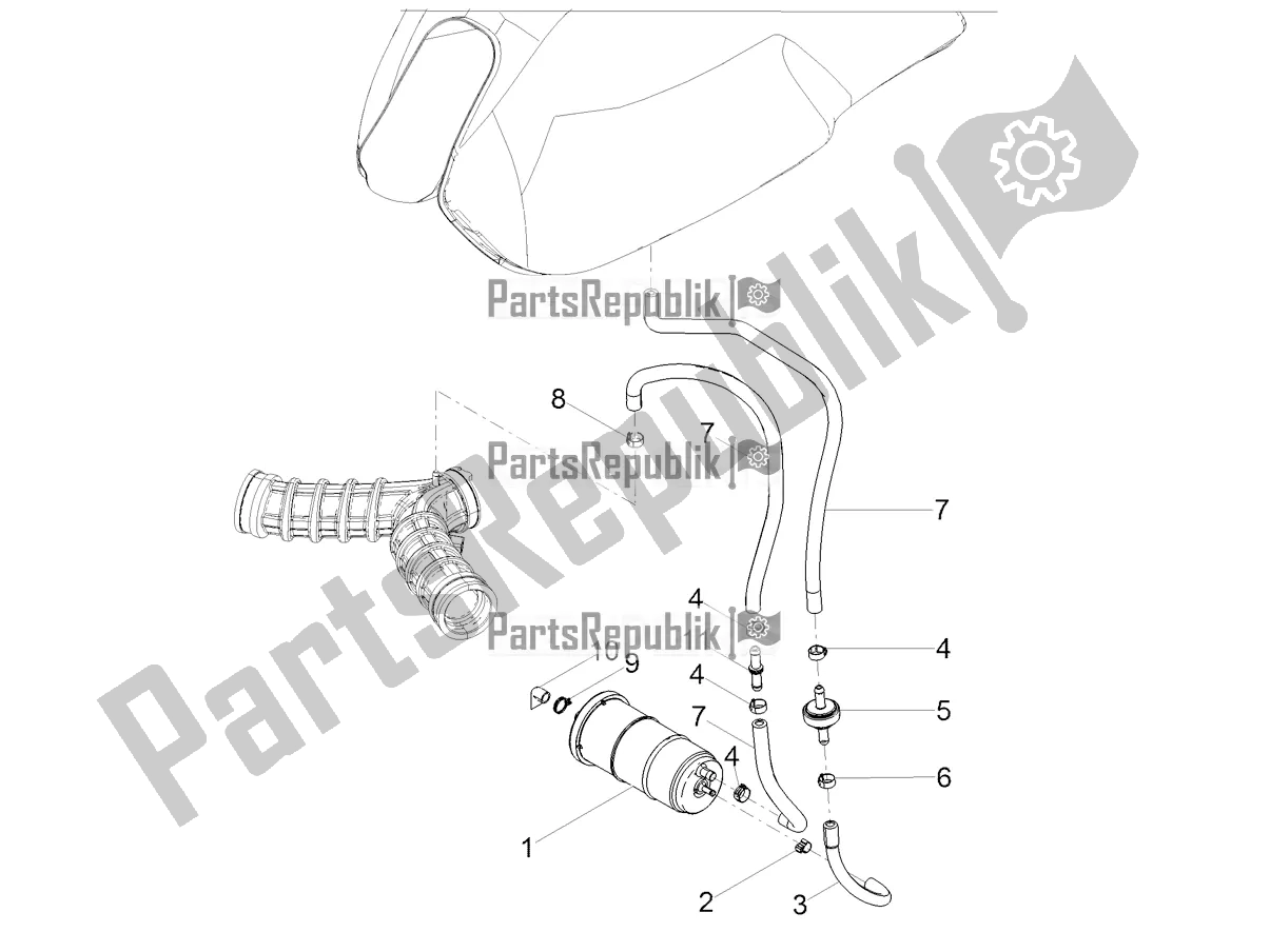 Toutes les pièces pour le Système De Récupération De Vapeur De Carburant du Moto-Guzzi V7 III Special 750 ABS USA 2019