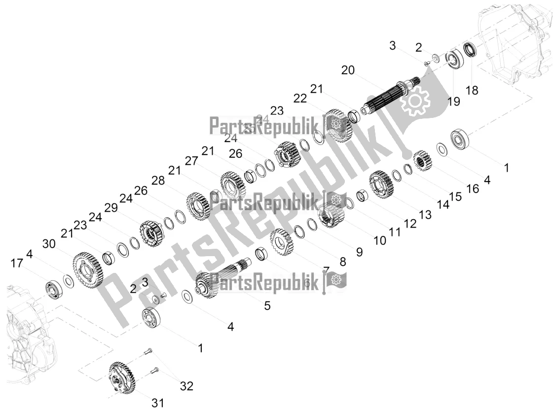 Todas las partes para Caja De Cambios - Conjunto De Engranajes de Moto-Guzzi V7 III Special 750 ABS USA 2019