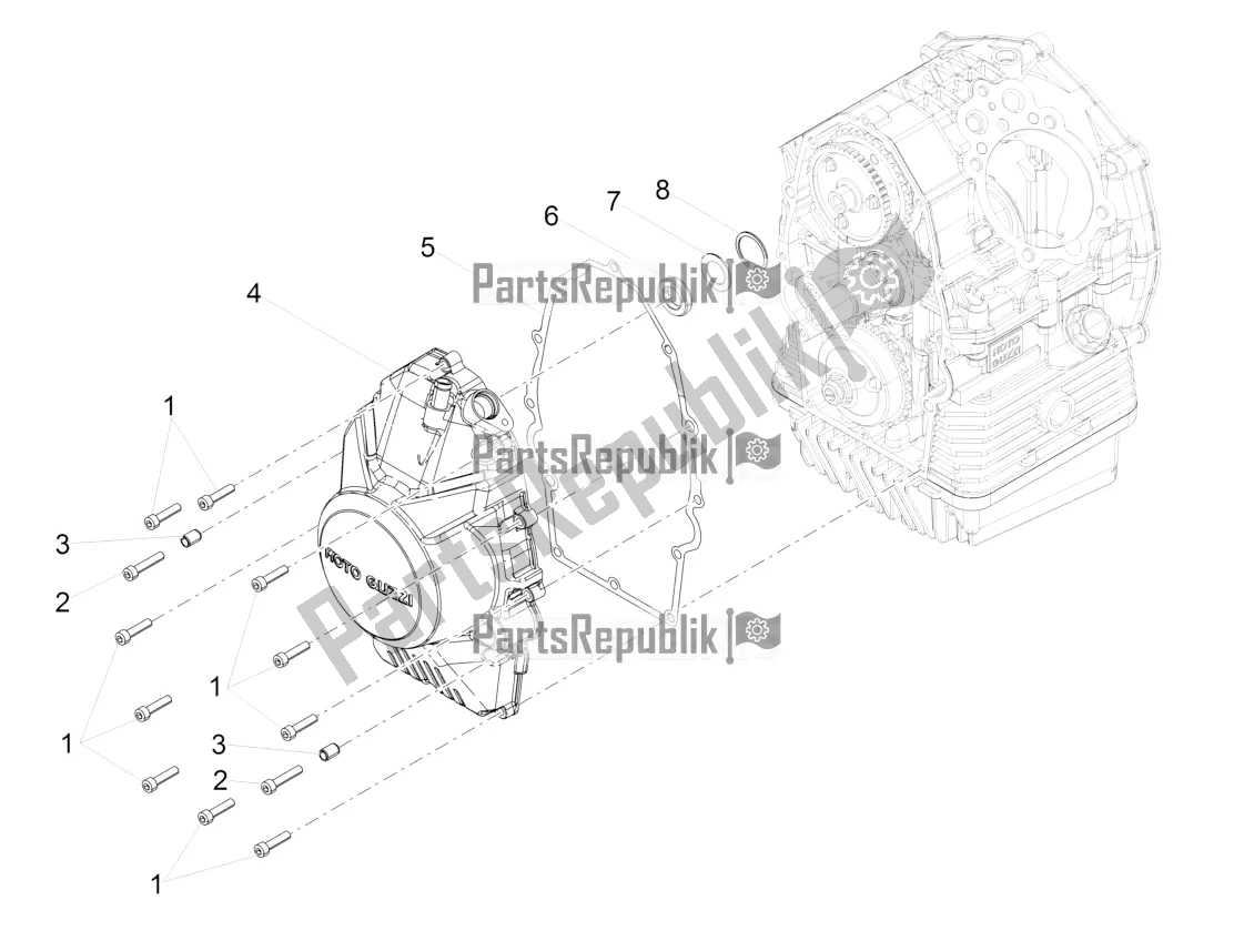 All parts for the Flywheel Cover of the Moto-Guzzi V7 III Special 750 Apac 2019