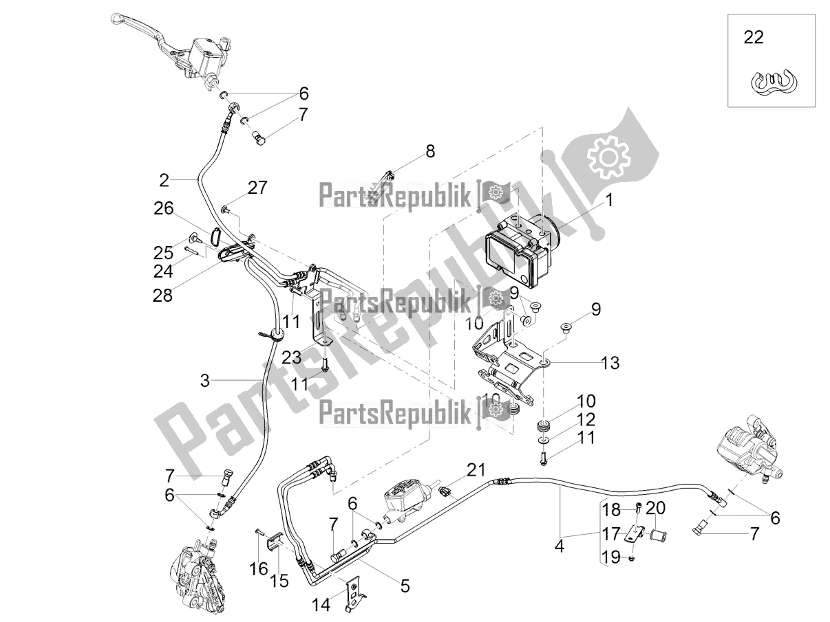 Tutte le parti per il Sistema Frenante Abs del Moto-Guzzi V7 III Special 750 Apac 2020